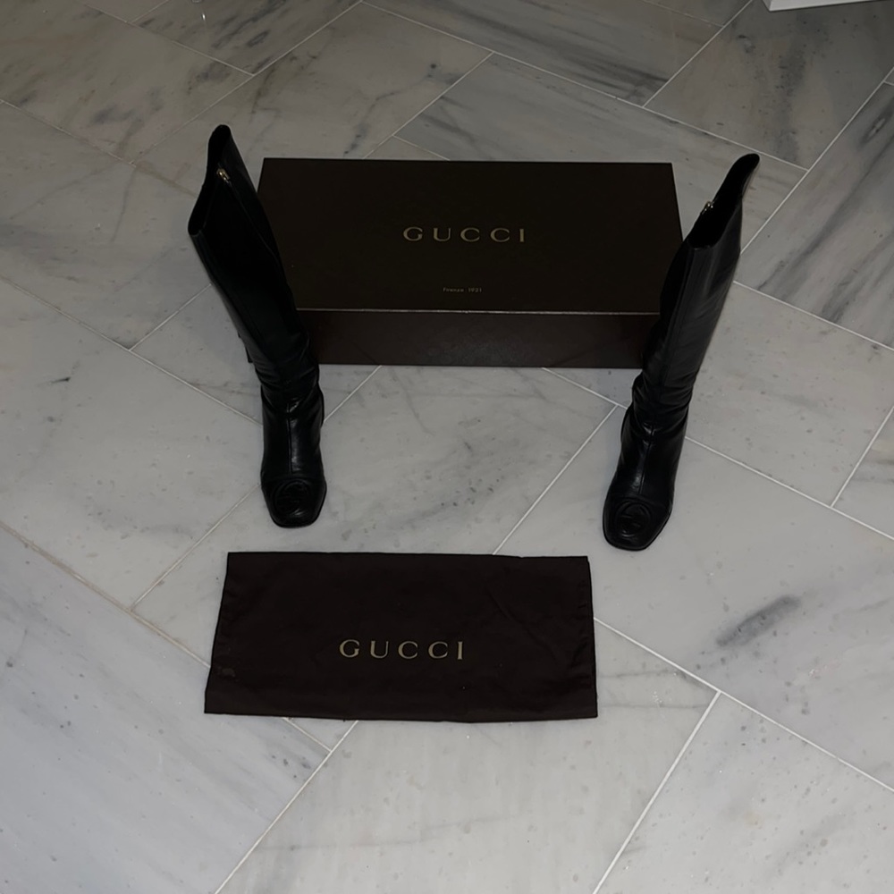 Authentic Gucci UFO/Malaga Kid Nero Black boots SZ 36 (6)